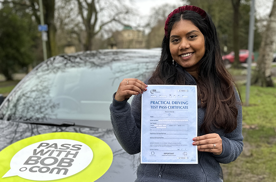 Aditee Soorjonowa with her Driving Test Pass Certificate