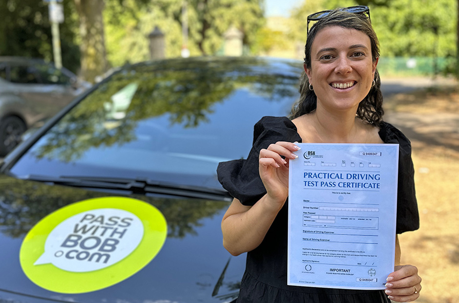 Ana Sotiriou with her Driving Test Pass Certificate