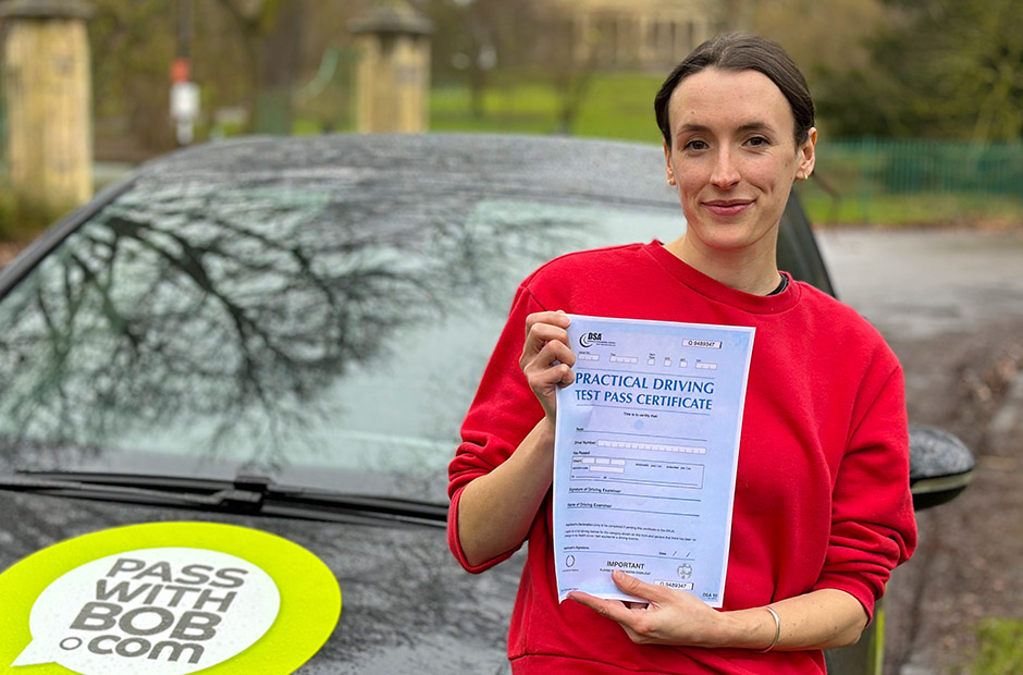 Ellie Russell with her Driving Test Pass Certificate