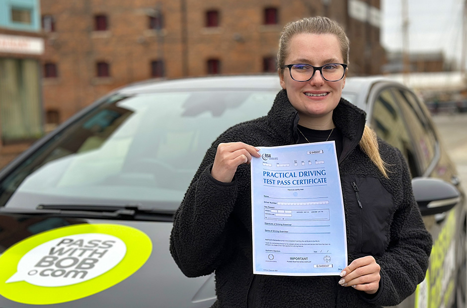 Esme Ward with her Driving Test Pass Certificate