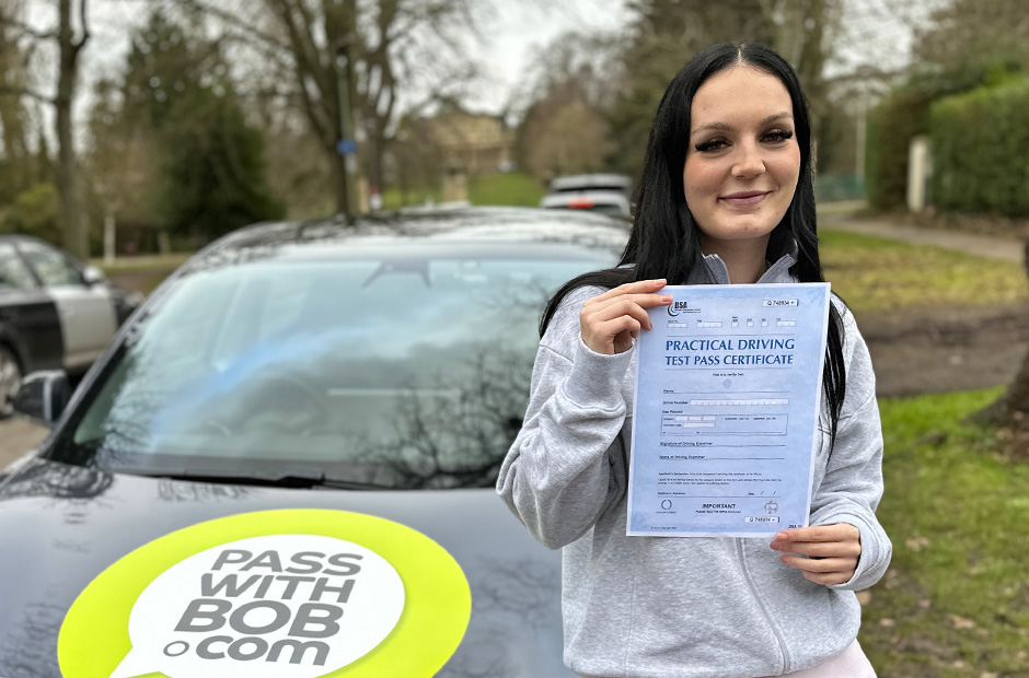 Gracie McCarthy with her Driving Test Pass Certificate