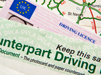 Driving Licence on map