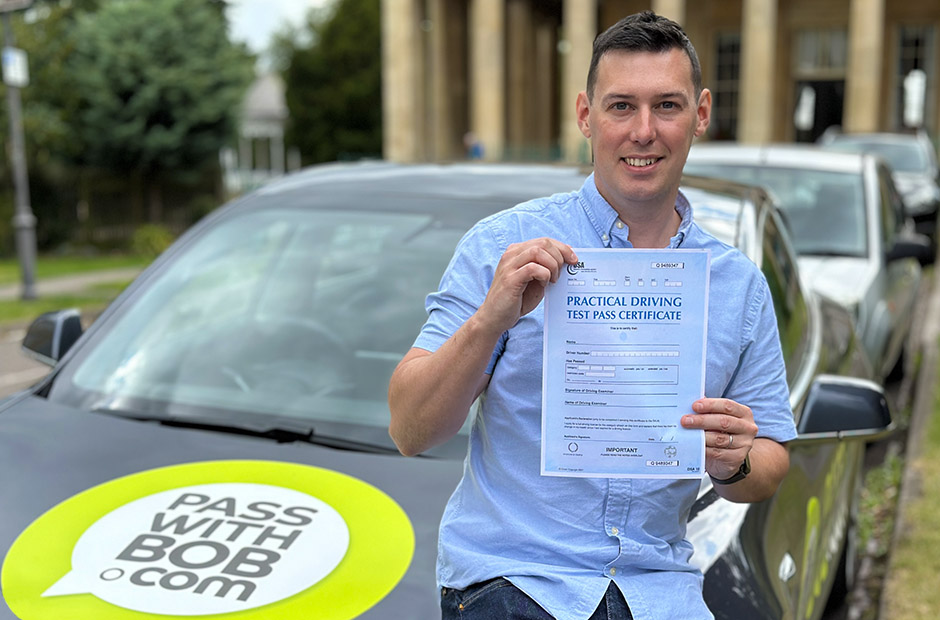 Jonathan Fisher with his Driving Test Pass Certificate