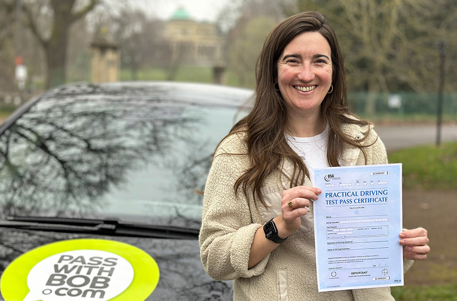 Kaitlyn Burke with her Driving Test Pass Certificate