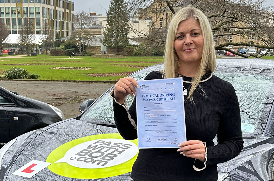 Sophie Haworth with her Driving Test Pass Certificate