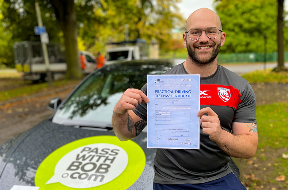Zac France with his Driving Test Pass Certificate